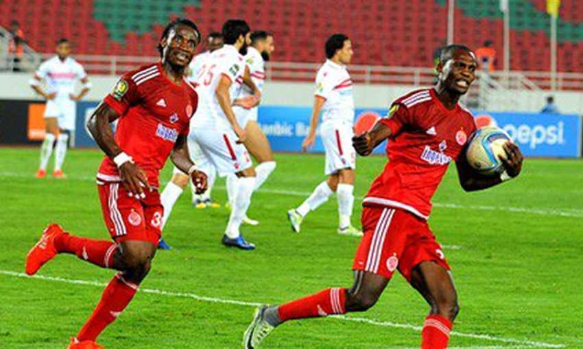 ويليام جيبور يحتفل بهدف الوداد في الزمالك