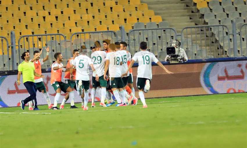 احتفالات لاعبي المصري بالتأهل لكأس مصر