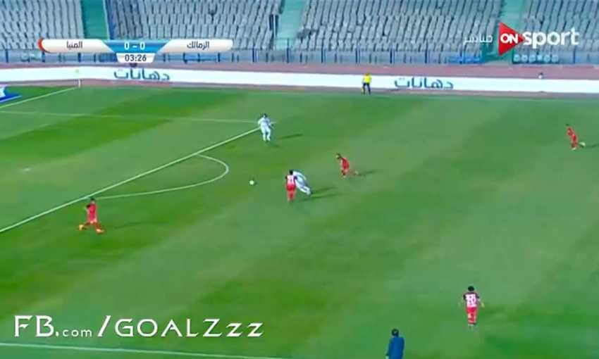 انفراد لاعب المنيا بمرمى الزمالك