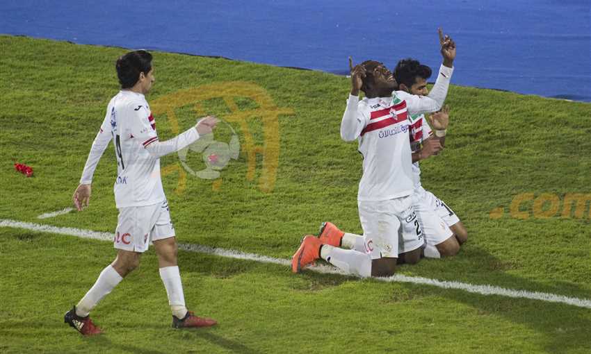 كاسونجو يحتفل بهدف الزمالك في الداخلية