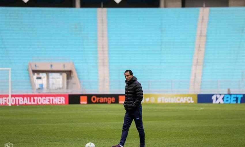 عبد الحليم علي - مران الزمالك في رادس - الصورة من موقع الزمالك