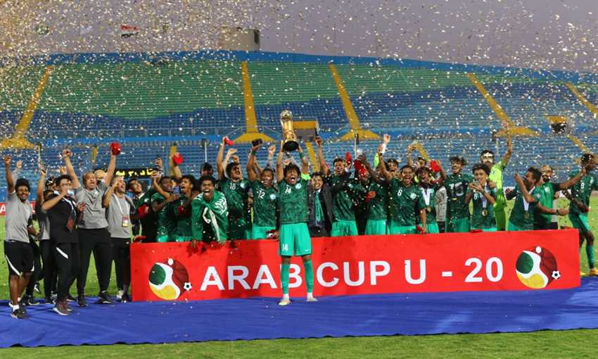تتويج السعودية بكأس العرب للشباب