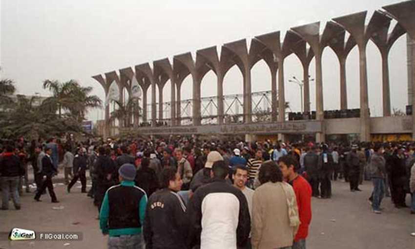 Egyptian supporters waiting for tickets for the African Cup final