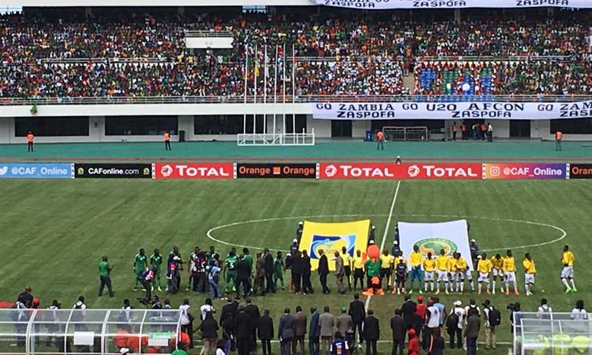هدف زامبيا في مرمى غينيا (كأس الأمم الإفريقية للشباب)