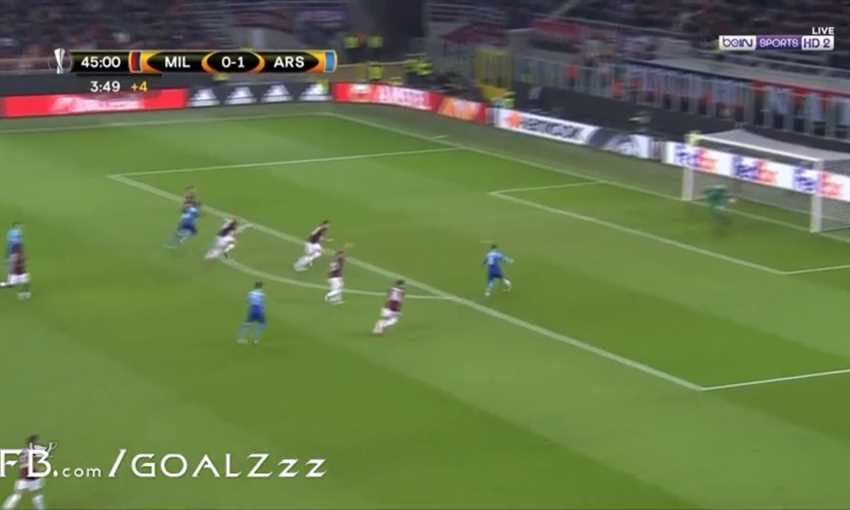 هدف أرسنال الثاني في ميلان من رامسي