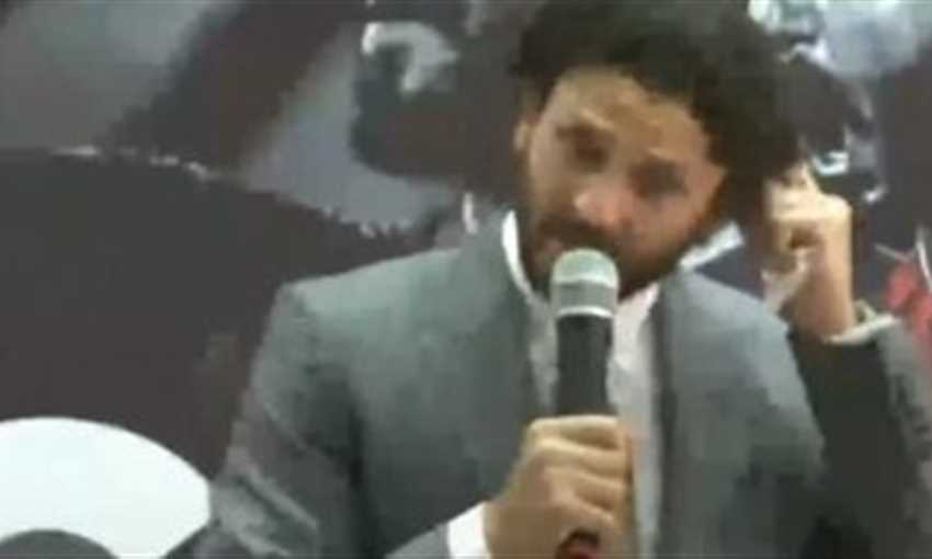 بكاء حسام غالي في مؤتمر إعلان تفاصيل مهرجان اعتزاله
