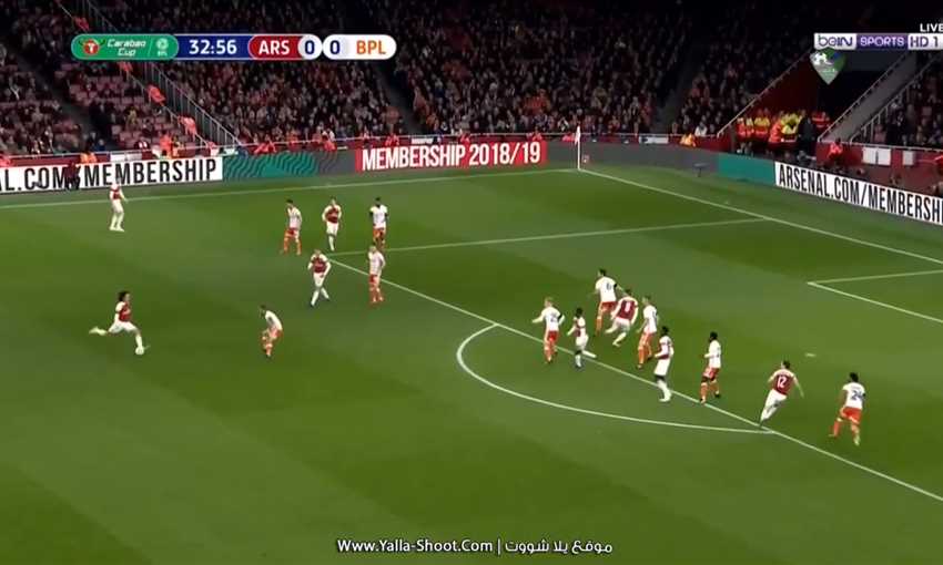أهداف فوز أرسنال على بلاكبول 1/2 (كأس الرابطة الإنجليزية)