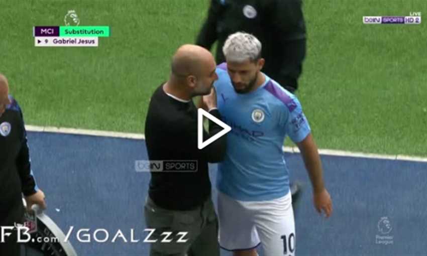 مشادة حادة بين أجويرو وجوارديولا في لقاء مانشستر سيتي وتوتنام