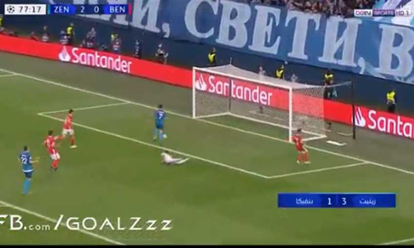 أهداف انتصار زينيت سان بطرسبرج على بنفيكا 3-1 (دوري أبطال أوروبا)