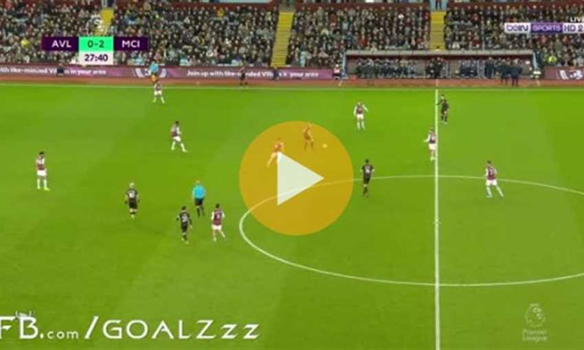 هدف مانشستر سيتي الثالث في أستون فيلا (أجويرو)