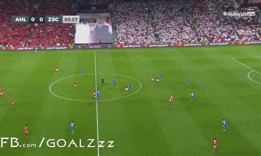 فرصة خطيرة أولى لـ الأهلي من أجايي وجيرالدو أمام الزمالك