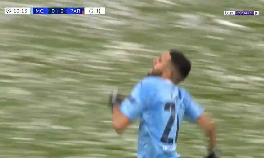 هدف محرز الأول لـ سيتي على باريس (دوري أبطال أوروبا)