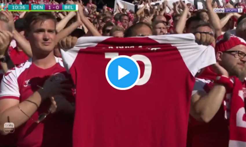 جماهير الدنمارك وبلجيكا تتحد لتحية كريستيان إريكسن