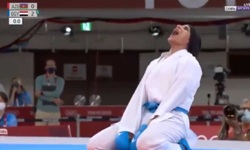فريال أشرف تفوز بذهبية الكاراتيه وزن أكثر من 61 كجم في الأولمبياد