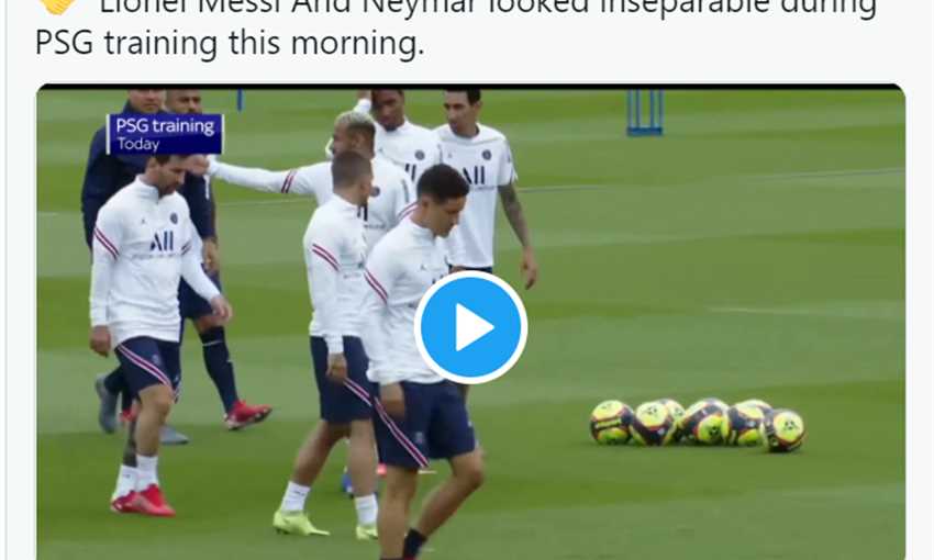 ميسي يجتمع مع نيمار مجددا في تدريبات سان جيرمان