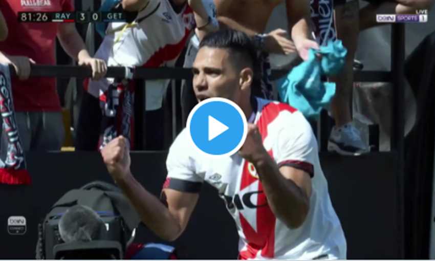 هدف راديمال فالكاو في مشاركته الأول مع رايو فايكانو أمام خيتافي (الدوري الإسباني)