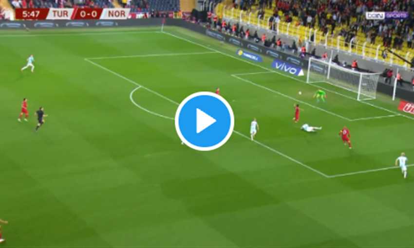 هدف تركيا في شباك النرويج (تصفيات المونديال)