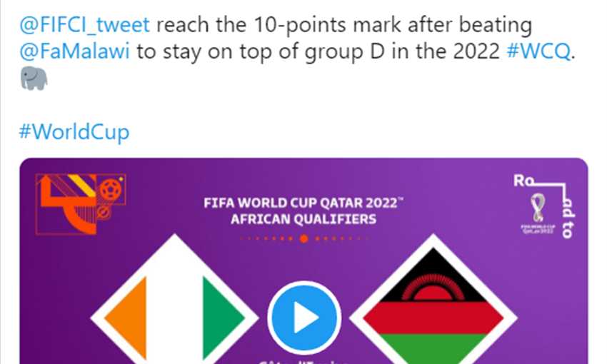 أهداف مباراة كوت ديفوار ومالاوي (تصفيات كأس العالم)