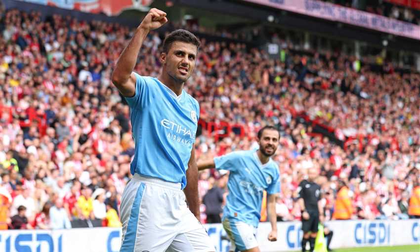 هدف مانشستر سيتي الثاني ضد شيفيلد - رودري (الدوري الإنجليزي)