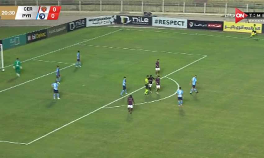 هدف سيراميكا كليوباترا الأول أمام بيراميدز - أحمد قندوسي (الدوري المصري)