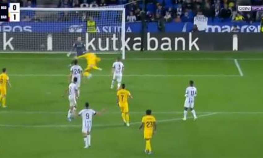 هدف فوز برشلونة على سوسيداد - رونالد أراوخو (الدوري الإسباني)