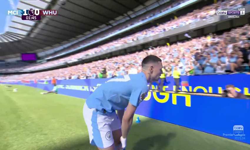 هدف مانشستر سيتي الأول ضد وست هام - فودين (الدوري الإنجليزي)