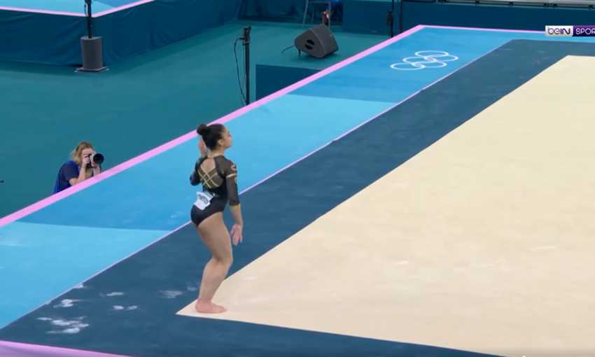 جمباز فني - على أنغام الأقصر بلدنا.. جنى محمود تقدم استعراض أولمبياد باريس