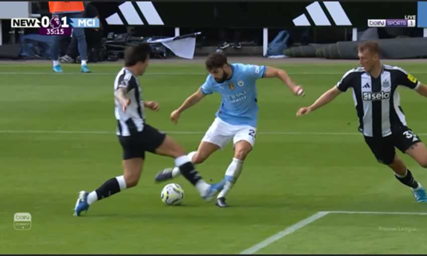 هدف مانشستر سيتي الأول ضد نيوكاسل - جفارديول (الدوري الإنجليزي)