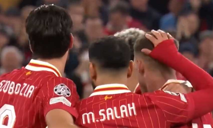 هدف ليفربول الأول في بولونيا - ماك أليستر (دوري أبطال أوروبا)