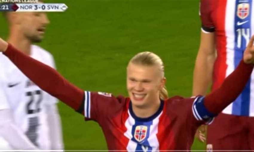 الهداف التاريخي لـ النرويج - هدف إرلينج هالاند في شباك سلوفينا (دوري الأمم الأوروبية)