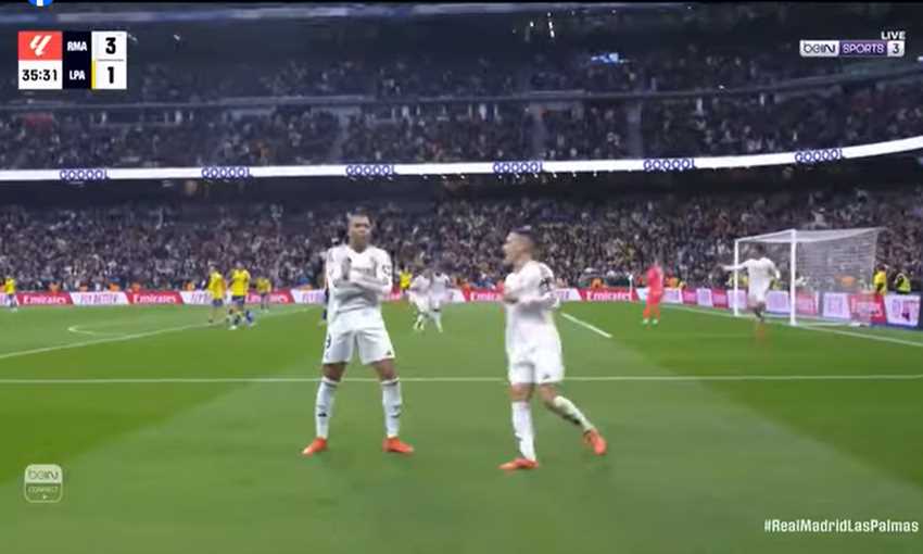 هدف ريال مدريد الثالث ضد لاس بالماس - كيليان مبابي (الدوري الإسباني)