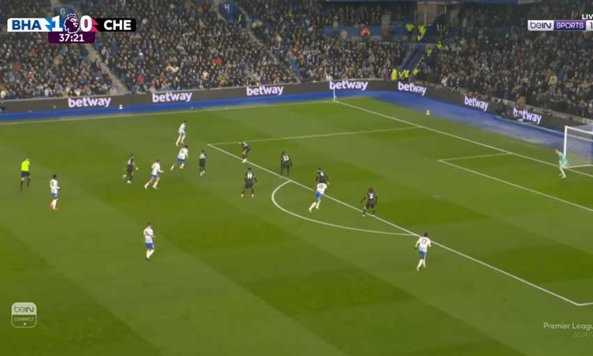 هدف برايتون الثاني ضد تشيلسي - مينته (الدوري الإنجليزي)