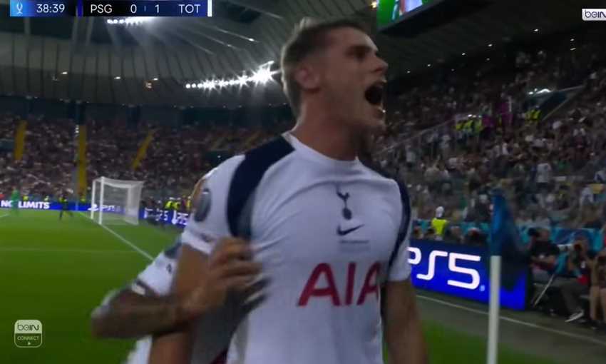 هدف توتنام الأول في شباك باريس سان جيرمان - فان دي فين (السوبر الأوروبي)