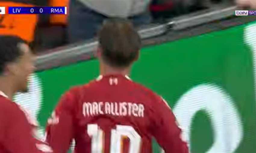 هدف ليفربول الأول في ريال مدريد - ماك أليستر (دوري أبطال أوروبا)