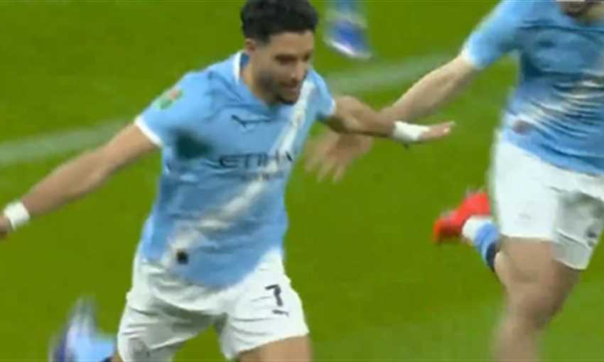 هدف مانشستر سيتي الأول ضد نيوكاسل - عمر مرموش (كأس الرابطة الإنجليزية)