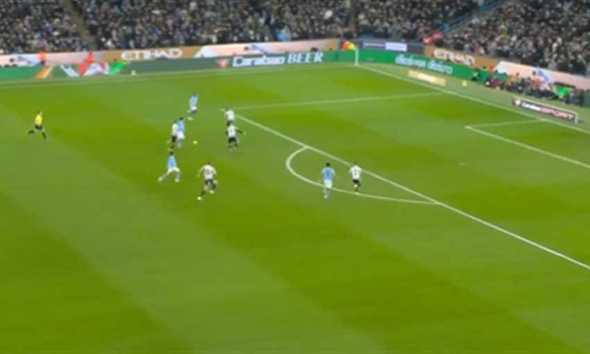 هدف مانشستر سيتي الثاني ضد نيوكاسل - عمر مرموش (كأس الرابطة الإنجليزية)