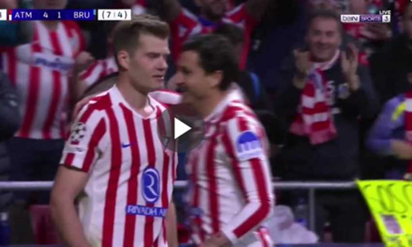 هدف أتلتيكو مدريد الرابع في كلوب بروج - سورلوث (دوري أبطال أوروبا)