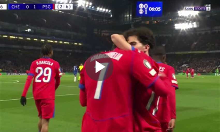 هدف باريس الأول في تشيلسي - كفاراتسخيليا (دوري أبطال أوروبا)