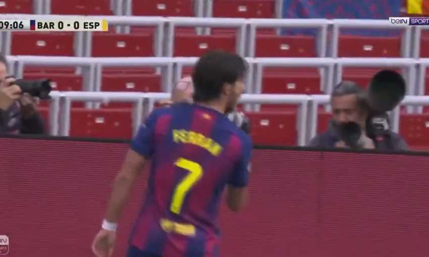 هدف برشلونة الأول ضد إسبانيول - فيران توريس (الدوري الإسباني)