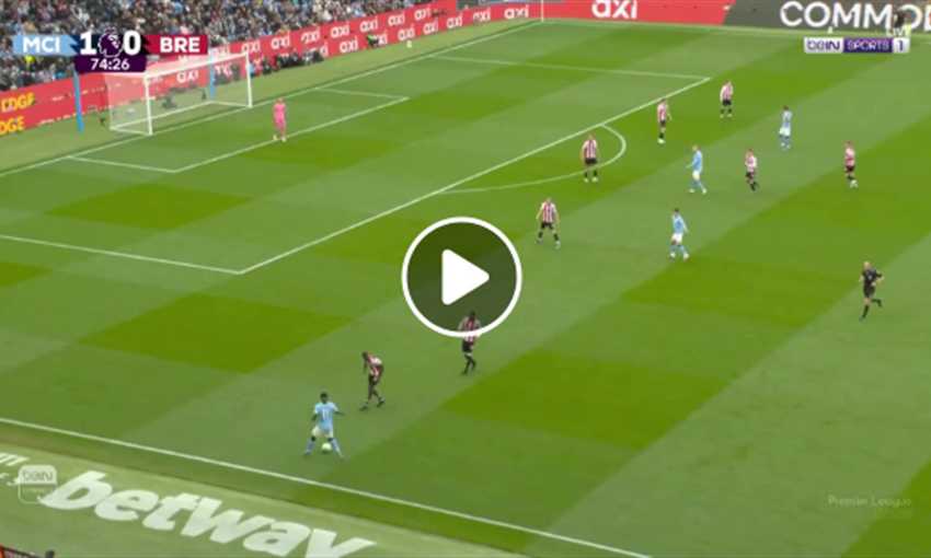 هدف مانشستر سيتي الثاني في برينتفورد - هالاند (الدوري الإنجليزي)