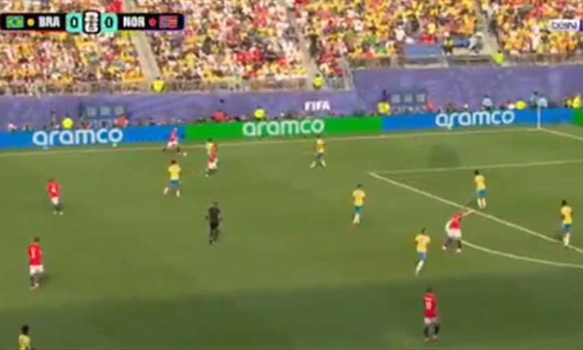 هدف النرويج الأول ضد البرازيل - إيرلنج هالاند (كأس العالم)